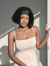 Ronashow Short Bob Curly Wig Human Hair Headband Bob Wig Glueless Machine Made Wig